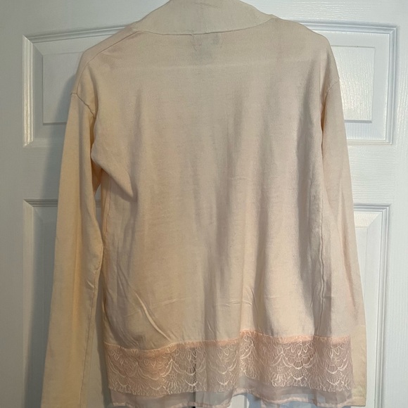 Forever 21 Light Peach Lace Cardigan Size Xs - Picture 2 of 5